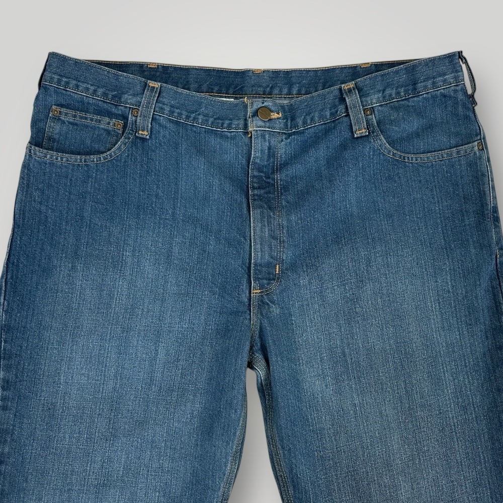 Carhartt Straight Traditional Fit Jeans Mens 42x30 Blue Workwear Denim 101496 - Picture 3 of 7